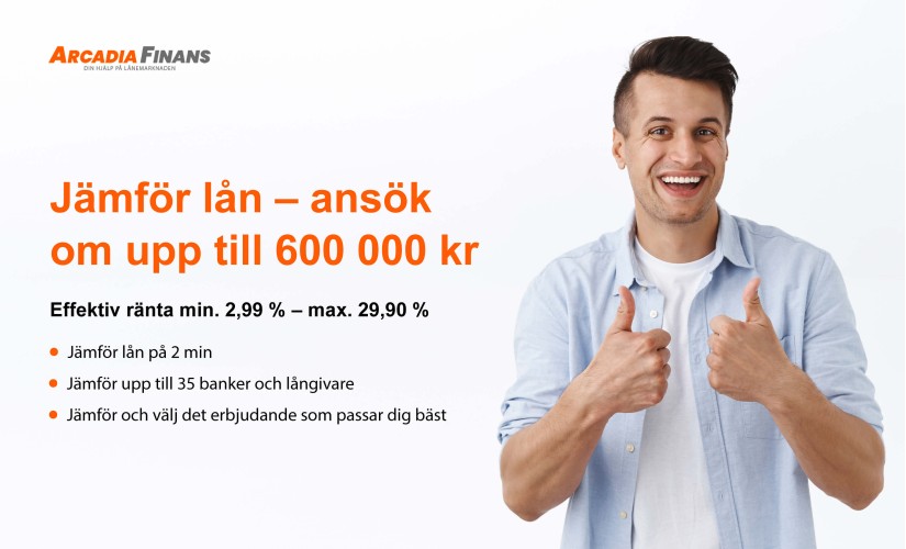 ARCADIAFINANS – Lån upp till 600 000 kr – Åsikter